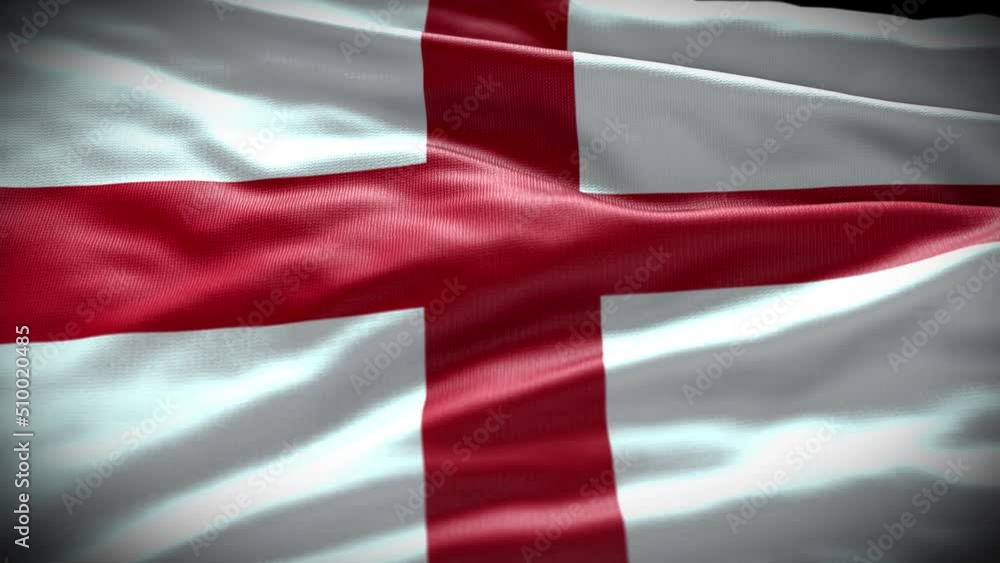 England Flag Realistic Loop Animation England Flag Realistic Loop Animation