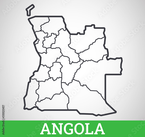 Simple outline map of Angola. Vector graphic illustration. photo
