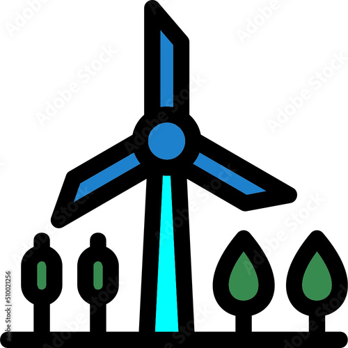 Windmill Landscape Icon