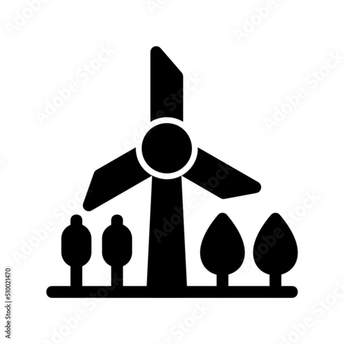 Windmill Landscape Icon