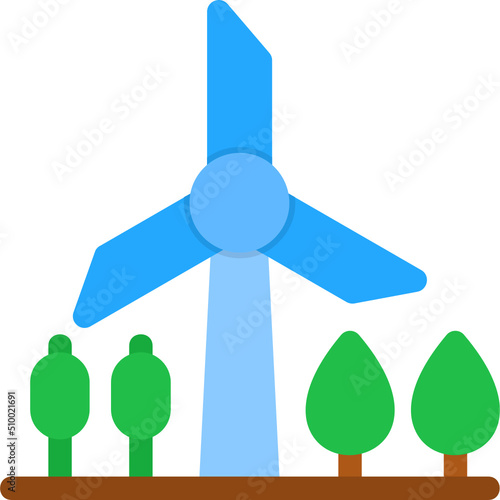Windmill Landscape Icon