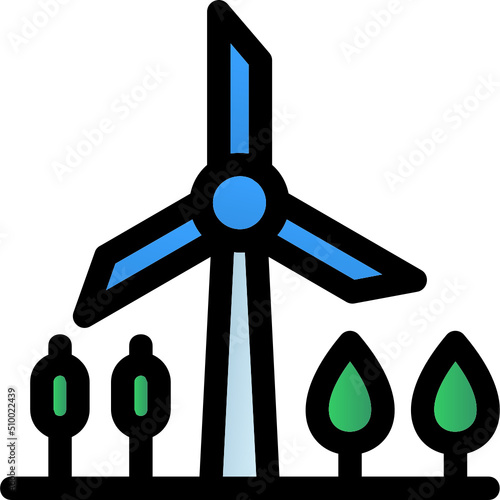 Windmill Landscape Icon