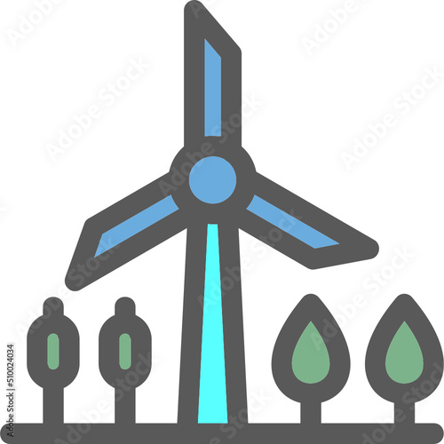 Windmill Landscape Icon