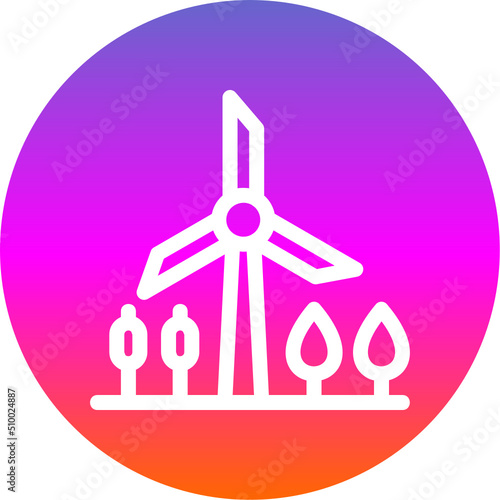 Windmill Landscape Icon