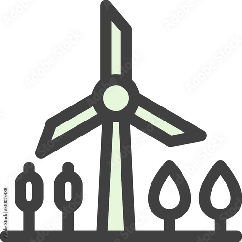 Windmill Landscape Icon