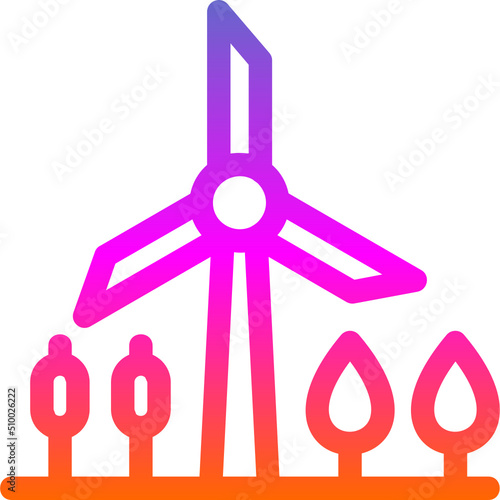 Windmill Landscape Icon