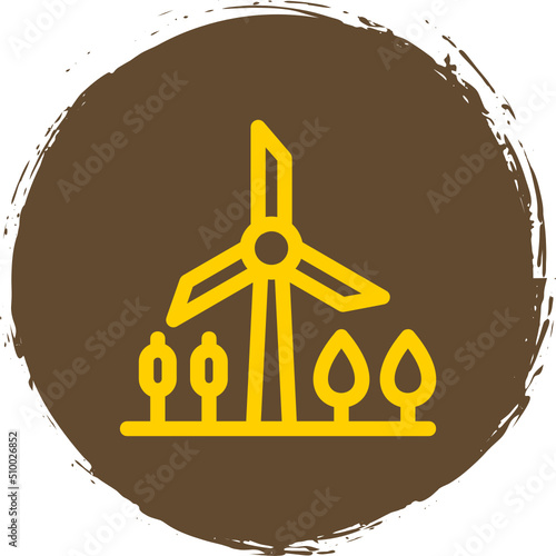 Windmill Landscape Icon