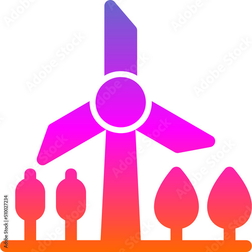 Windmill Landscape Icon