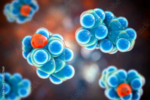 Terpinen-4-ol molecule, 3D illustration photo