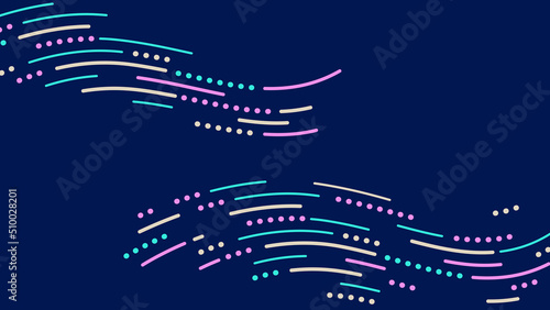 Abstract dash dot line background flow wave pattern.