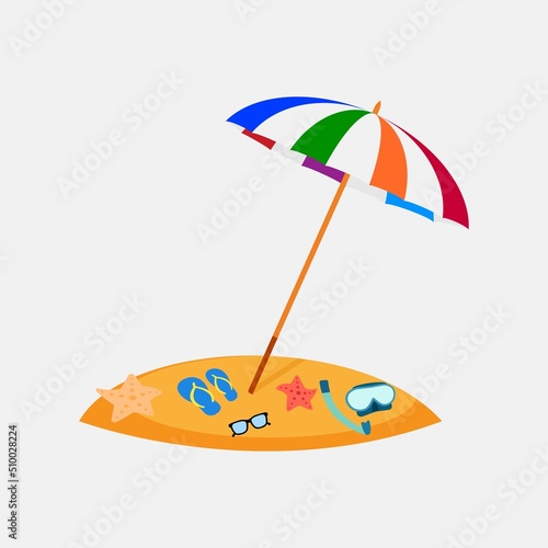 Beach umbrella. Rest. Vector illustration