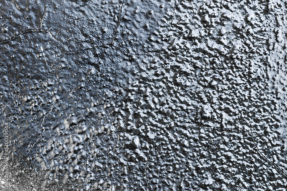 Obraz premium Silver Wall. Dark marble. Stone background. Rock pile. Paint spots. Rock background. Rock texture. Black texture. Rock surface with cracks. Grunge Rough structure. Abstract texture.