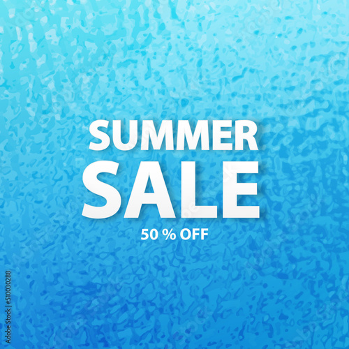 Summer sale banner template with sea water background Vector