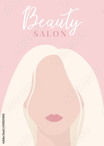 The face of a blonde woman in faceless style.