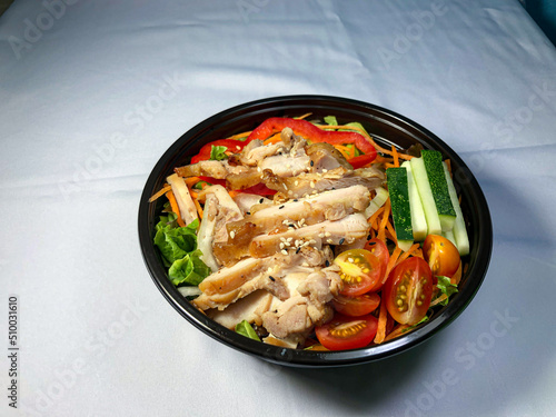 chicken grilled  salad with vegetables