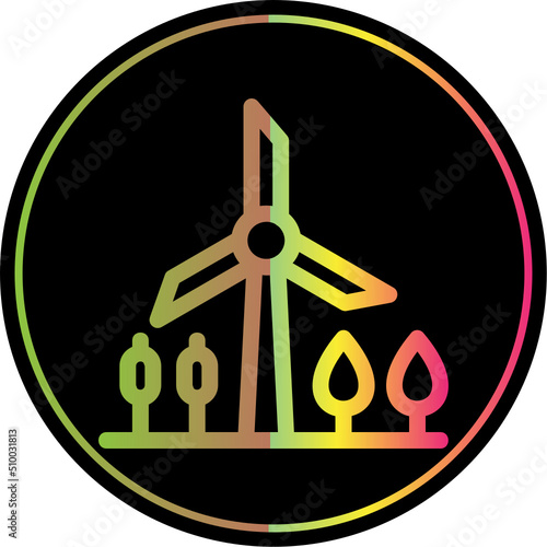 Windmill Landscape Icon
