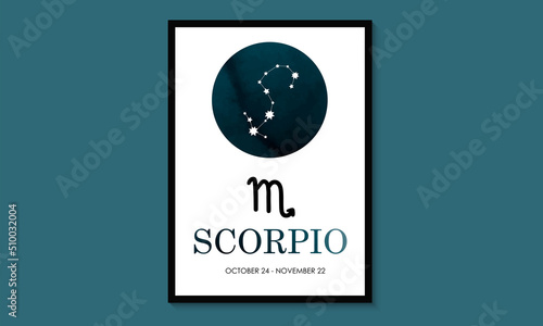 Scorpio Zodiac. Scorpio Zodiac Icon. Scorpio constellation astrology vector illustration. Astrology Illustration