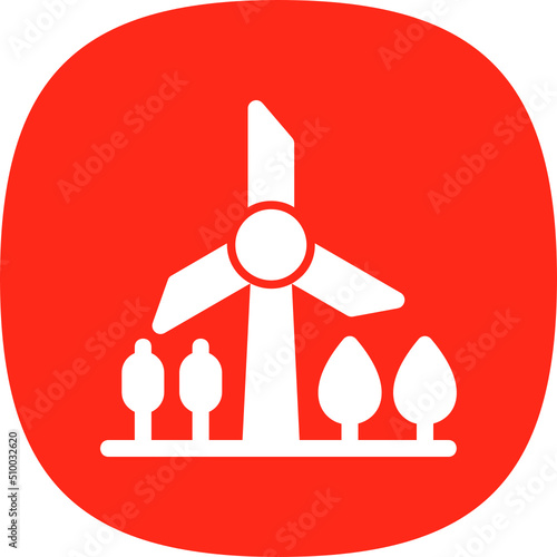 Windmill Landscape Icon