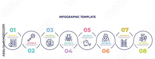 concept infographic design template. included blister, disease, , bug, cover cough, contaminated, graph, diarrhea icons and 8 option or