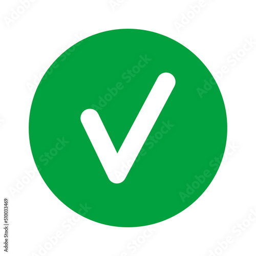 Green Checkmark in Circle Round Ok Vote