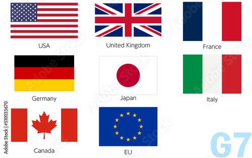 G7加盟国の国旗セット photo