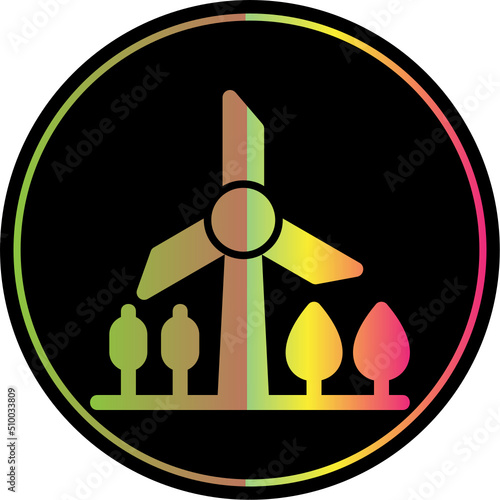 Windmill Landscape Icon