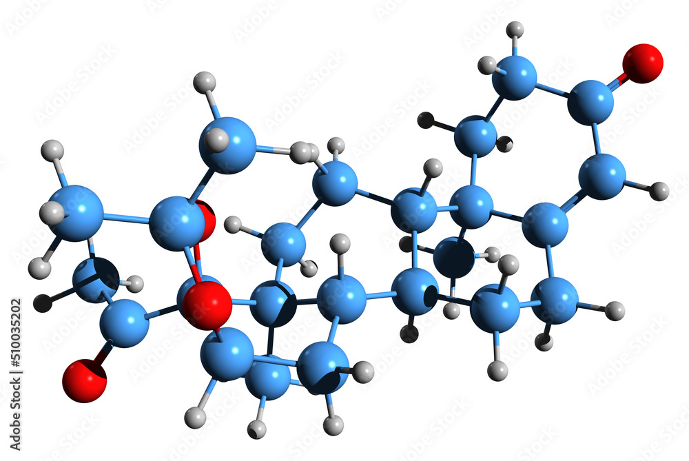 3D image of Algestone acetonide skeletal formula - molecular chemical structure of isolated on white background
3D image of Algestone acetonide skeletal formula - molecular chemical structure of isolated on white background