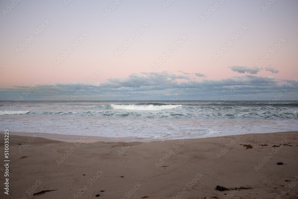 pink sunset at the beach