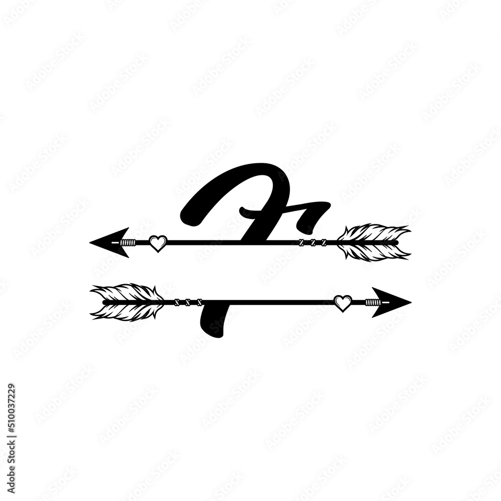 Obraz premium Initial Decorative Monogram Split Letter Vector