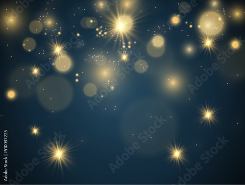 Bright beautiful golden sparks on a background.
