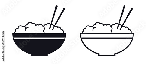 Bowl with food rice bowl symbol