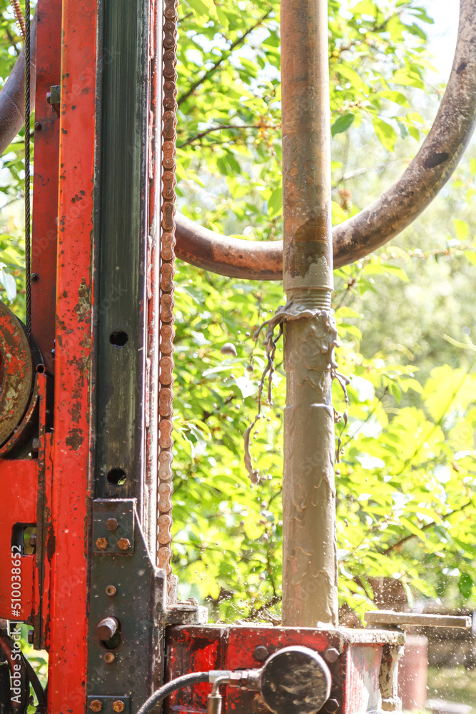 Water Well Drilling Rig. Modern rotary drilling rig drills well at home. Water Well Drilling Rig. Modern rotary drilling rig drills well at home.