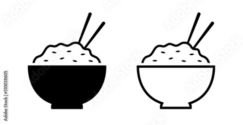 Rice bowl asian food symbol