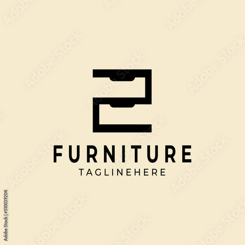 drawer logo vector furniture interior illustration design