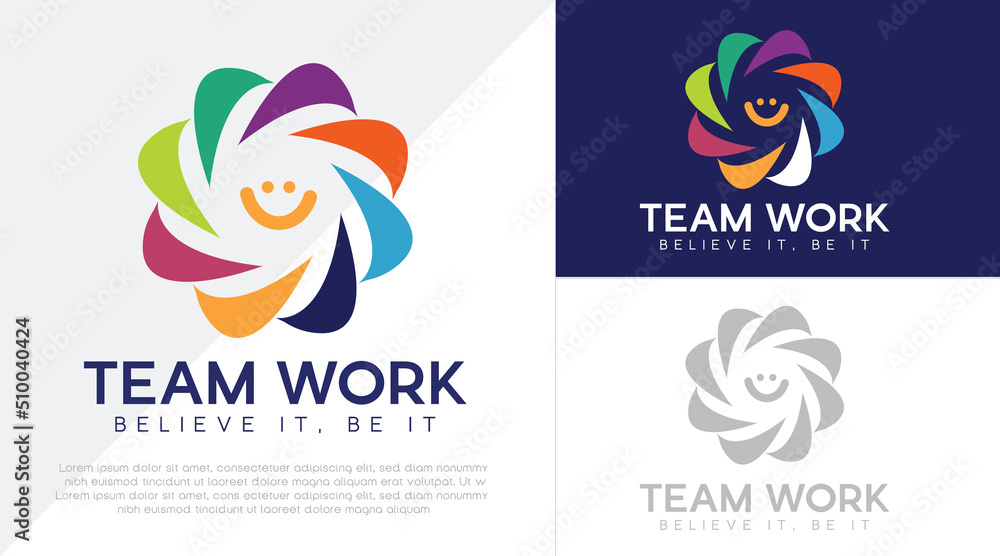 Friendship, unity people care logo, Creative people logo, Teamwork, Connectivity Premium logo template