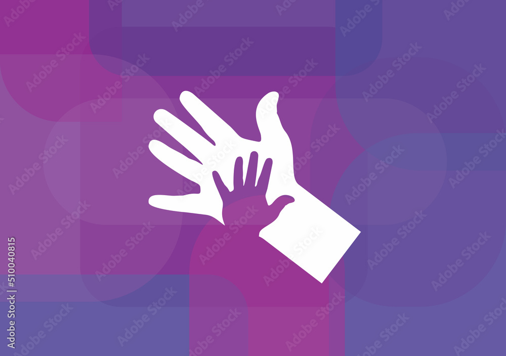 Fototapeta premium Vector cover two hands, help and solidarity