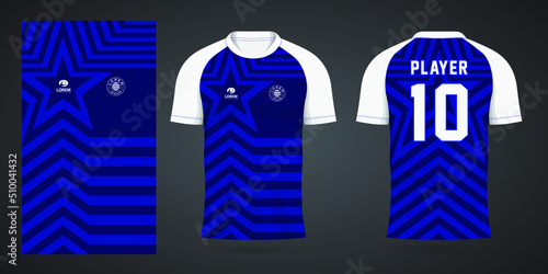 blue football jersey sport design template