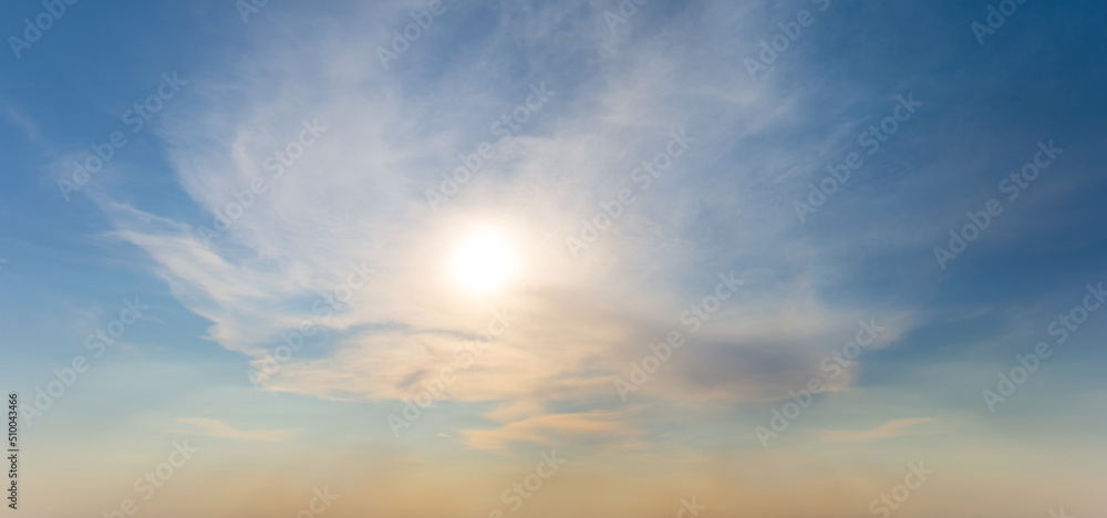 dramatic sunset over blue cloudy sky, natural background dramatic sunset over blue cloudy sky, natural background