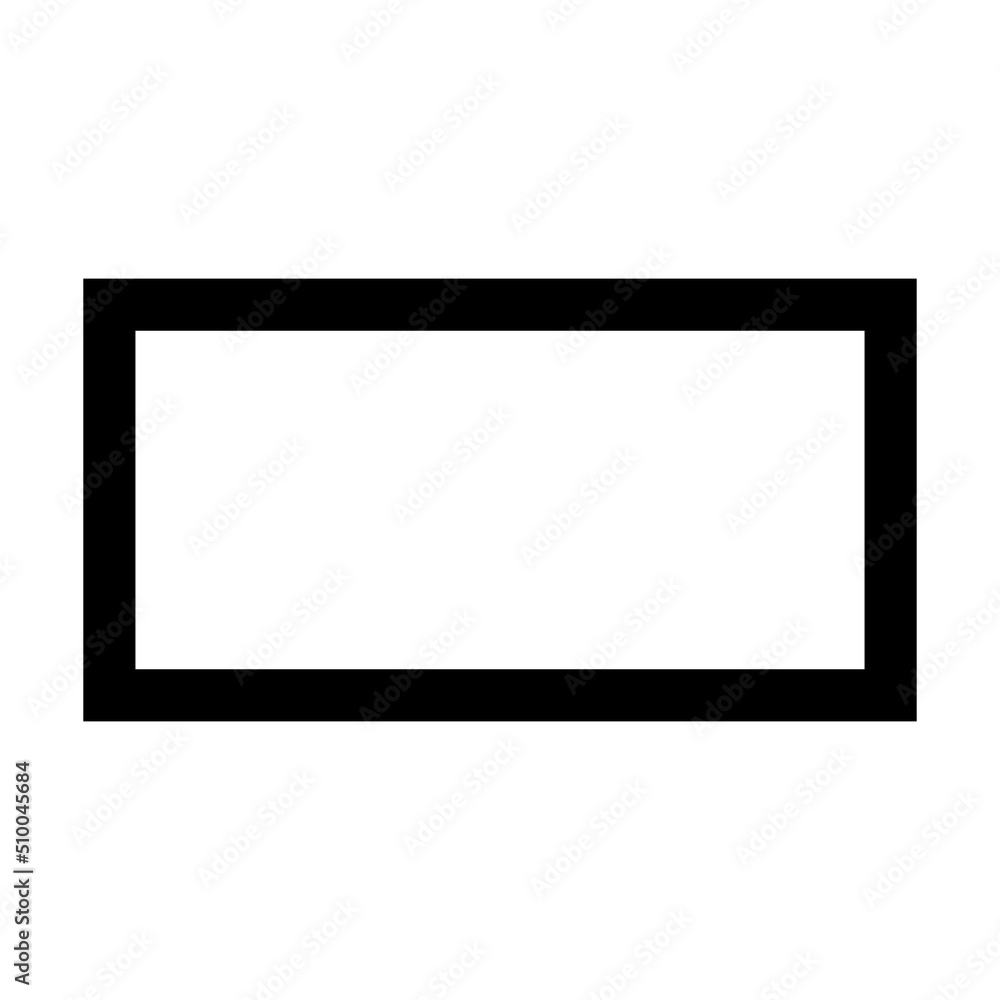 Rectangle shape icon vector outline stroke symbol for creative graphic design ui element in a pictogram illustration Rectangle shape icon vector outline stroke symbol for creative graphic design ui element in a pictogram illustration