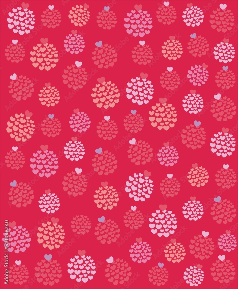 Print with flowers and hearts in the background for making Print with flowers and hearts in the background for making