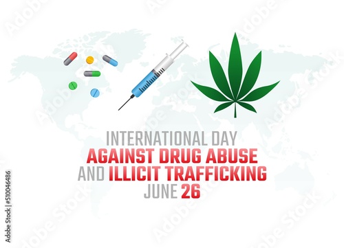 vector graphic of International Day against Drug Abuse and Illicit Trafficking celebration. flat design. flyer design.flat illustration.