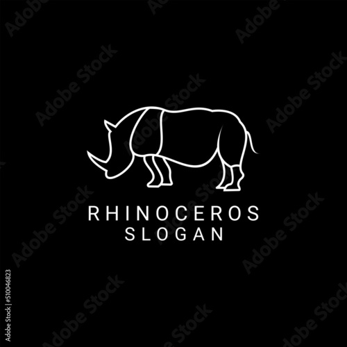 Rhinoceros logo design icon template