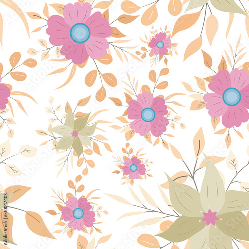 seamless floral pattern with white background vector illustration