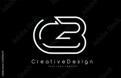 CB C B Letter Logo Design White Black Colors.
