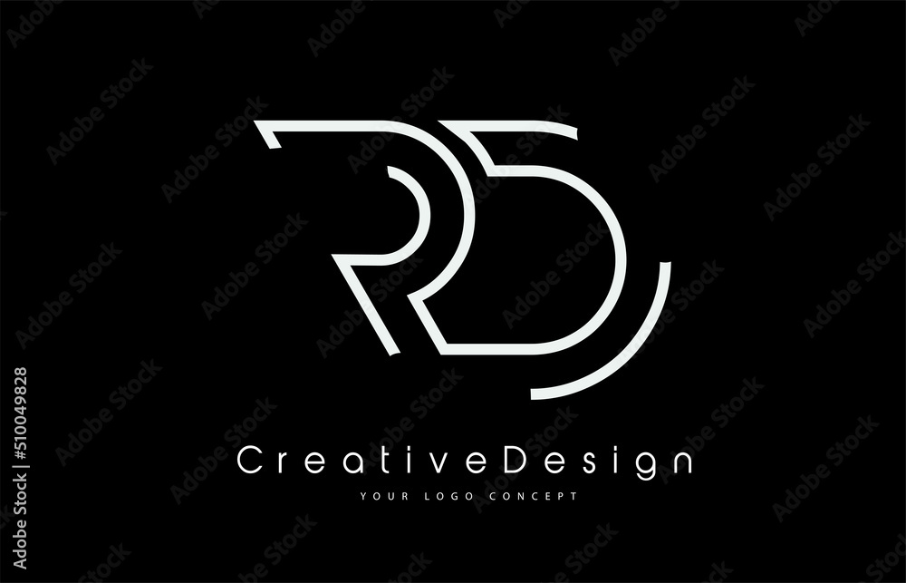 RD R D Letter Logo Design in White Colors RD R D Letter Logo Design in White Colors