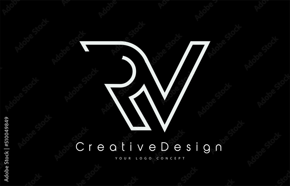 RV R V Letter Logo Design in White Colors. RV R V Letter Logo Design in White Colors.