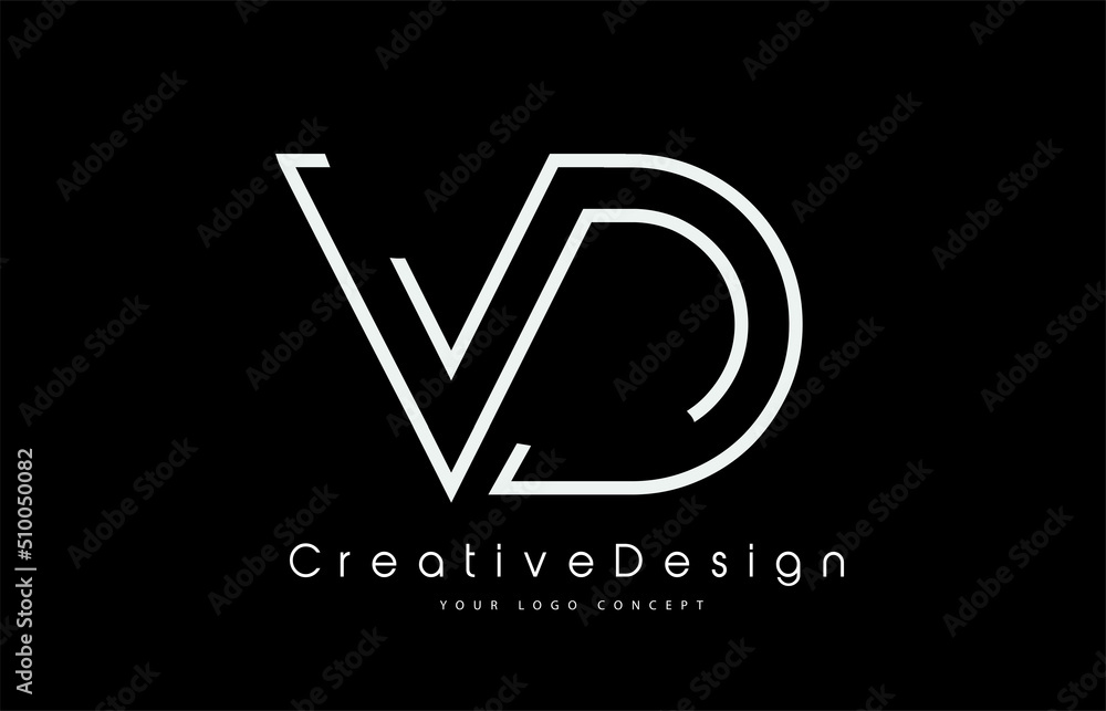 VD V D Letter Logo Design in White Colors VD V D Letter Logo Design in White Colors