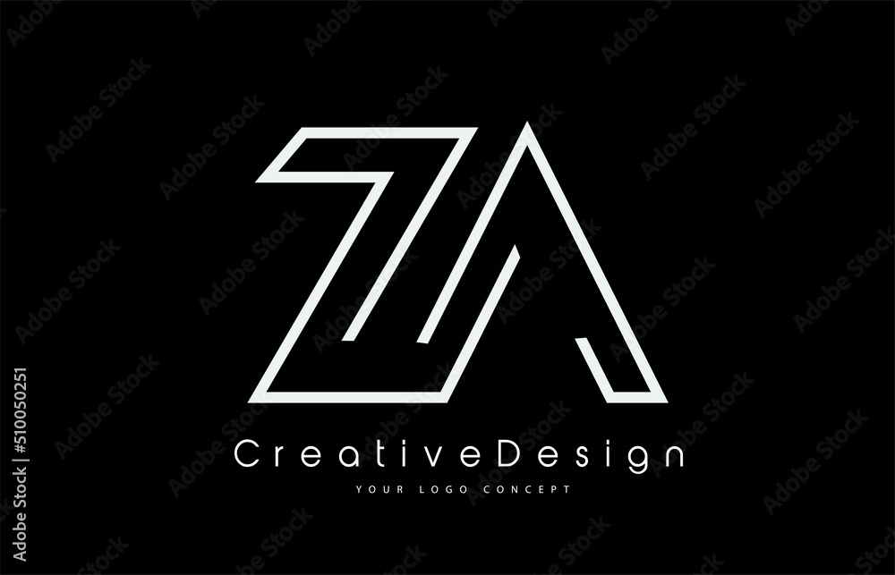 ZA Z A Letter Logo Design in White Colors ZA Z A Letter Logo Design in White Colors