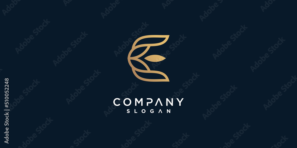 Letter E vector icon logo design with creative unique style Premium ...