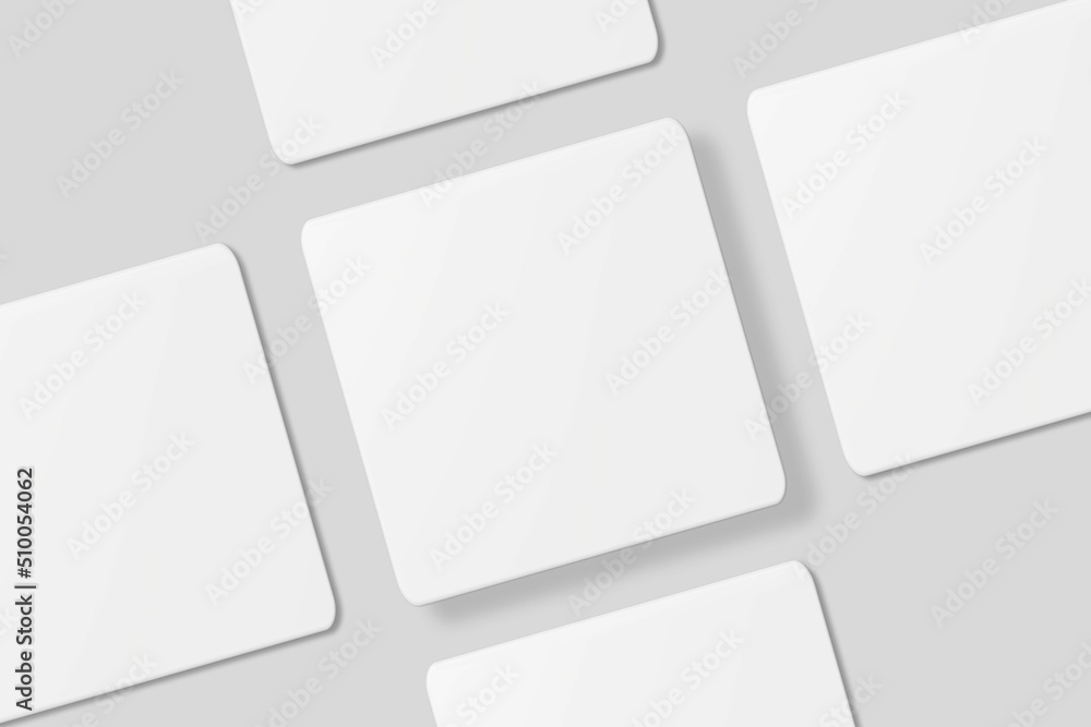 Blank square business card for mockup. 3D Render. Blank square business card for mockup. 3D Render.